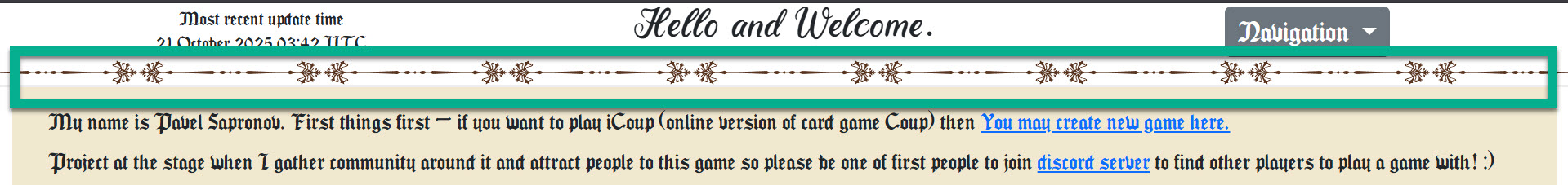 神秘哥特式分隔符的轮廓截图。