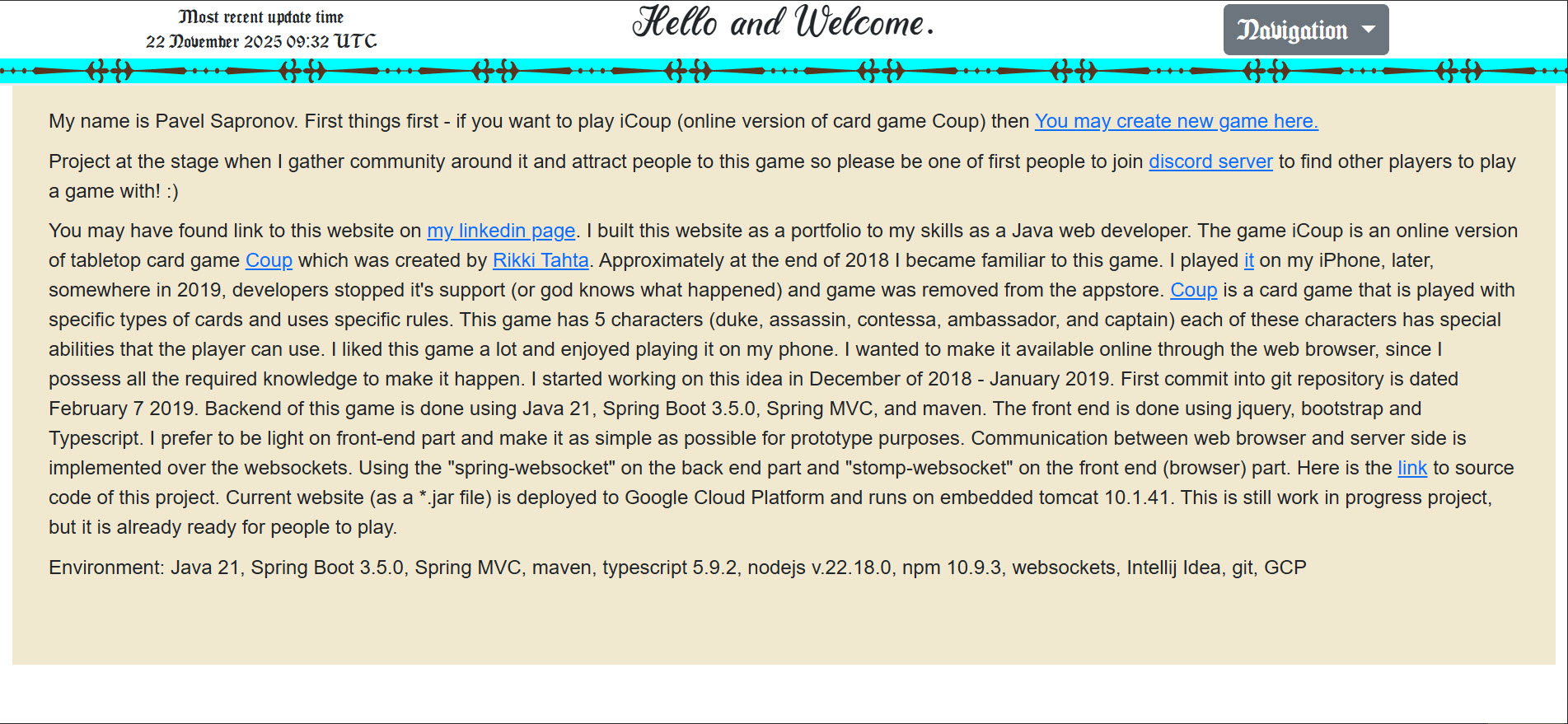 带有易读字体的截图主页。