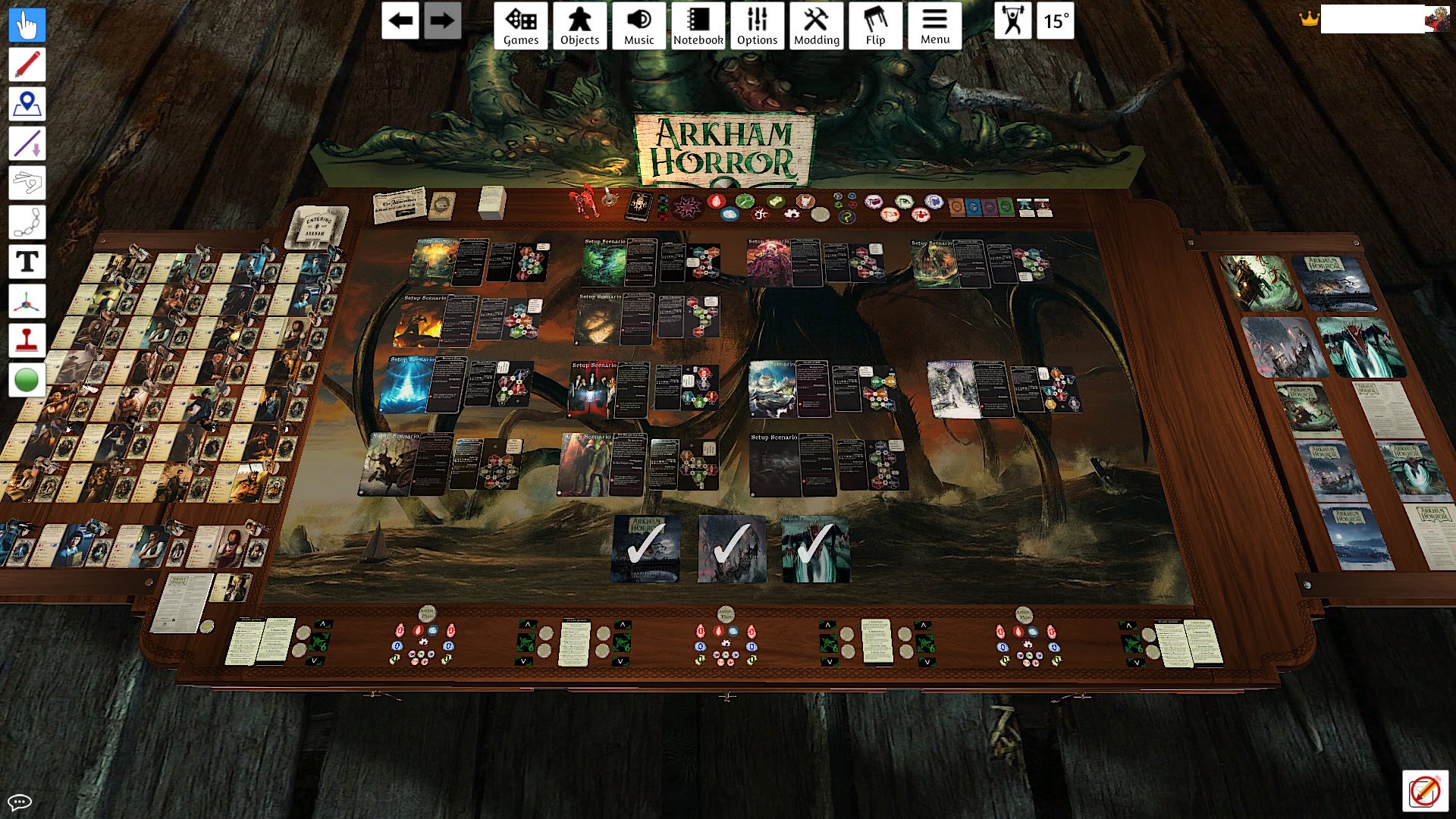 TTS中棋盘的整体视图。