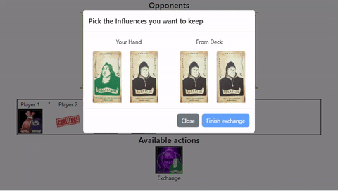 动画gif，显示在交换对话框期间卡牌上的炫光效果。